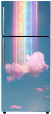 DreamKraft 61 cm Rainbow with cloud Fridge Sticker With lamination Self Adhesive Sticker(Pack of 1)