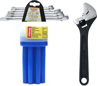 VISKO 815 Hand Tools Combo With Adjustable Wrench, Screwdriver Set & Combination Wrench 6Pcs Hand Tool Kit(3 Tools)