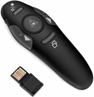 Nsinc Wireless USB Word Powerpoint Presenter PPT Teach Red Laser Pointer Pen Presentation Pointer Presenter(Black)