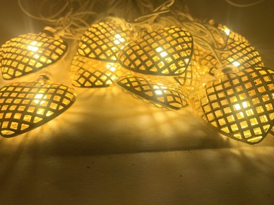 Avish 14 LEDs 5.59 m Gold Steady Heart Rice Lights(Pack of 1)