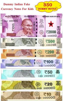 ADI Traderss Dummy Currency 350 Notes 50 Units Each Denomination All New 10 | 20 | 50 | 100 | 200 | 500 | 2000 Artificial Playing Currency, Learn Money Skills, Fake Money, Dummy Note- Multi Color