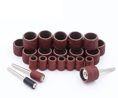 uptodatetools 51pcs Emery Sanding Paper Drum Set with Mandrills 51pcs Sanding Drum Kit Rotary Bit Set(51 Bits)