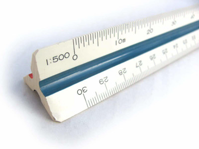 VISHAL Triangular Scale/Triangle Scale/Architect Ratio Scale/Architect Triangular Scale (300 mm, Multicolour) Ruler(Set of 1, White, Blue, Red, Yellow)
