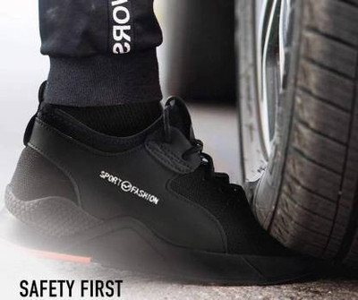 trapsy Steel Toe Mesh Safety Shoe(Black, S2, Size 7)