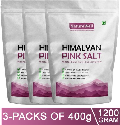 Naturewell Combo of 3 Premium Quality Himalyan Rock Salt (Authentic Sendha Namak)-400g Each Himalayan Pink Salt(1.2 kg, Pack of 3)