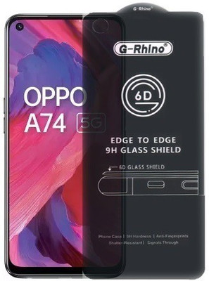 Mersal Edge To Edge Tempered Glass for Oppo A74(Premium G-Rhino 6D Sensitive Touching Edge to Edge Tempered Glass With Camera Open Cut) Full Glue Branded Glass(Pack of 1)