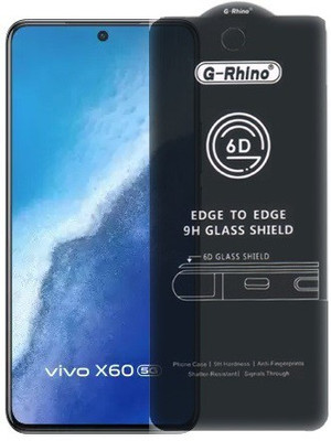 Mersal Edge To Edge Tempered Glass for Vivo X60(Premium G-Rhino 6D Sensitive Touching Edge to Edge Tempered Glass With Camera Open Cut) Full Glue Branded Glass(Pack of 1)