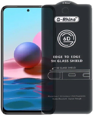 Mersal Edge To Edge Tempered Glass for Redmi Note 10(Premium G-Rhino 6D Sensitive Touching Edge to Edge Tempered Glass With Camera Open Cut) Full Glue Branded Glass(Pack of 1)