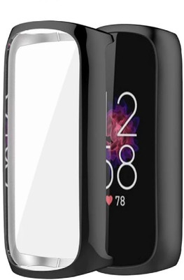 KAZUKI Front and Back Screen Guard for Soft TPU Front Protection Case Cover for Fitbit Luxe Band Smart Watch (Flexible|Silicone|Black)(Pack of 1)