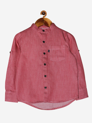 KiddoPanti Boys Solid Casual Red Shirt