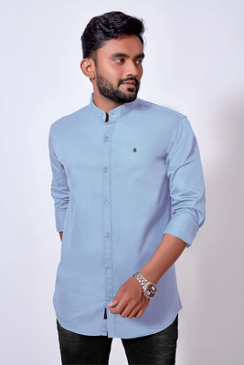 DIWA Men Solid Casual Light Blue Shirt