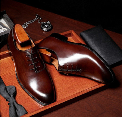 Zixer MEN'S HANDCRAFTED SOBER SHINE PATENT PLAIN FORMAL LACEUP SHOES WITH CAP TOE Lace Up For Men(Brown , 10)