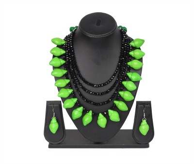 Unique Fashion House Shell, Crystal, Alloy Black, Green Jewellery Set(Pack of 1)