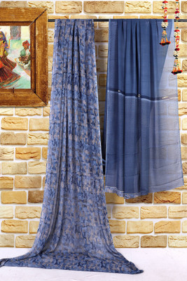 Priyashi Printed Bandhani Georgette Saree(Dark Blue)