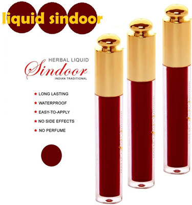 ADJD BEST QUICK DRY & WATER POOF LONG WEAR MAROON SIDOOR COMBO OF 3 LIQUID(Maroon)