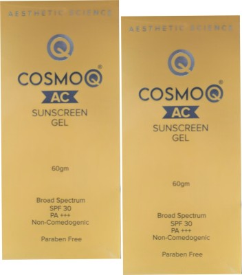 CosmoQ Sunscreen - SPF 30 PA+++ AC Sunscreen Gel ( pack of 2 )(120 g)