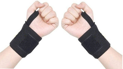 Adhvik Unisex 1 Pair Hand Elastic Stretchy Weight Lifting Brace Wrap Sports Fitness Band Wrist Support
