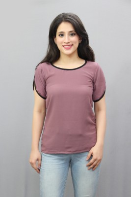 CRAZEVILLA Casual Solid Women Purple Top