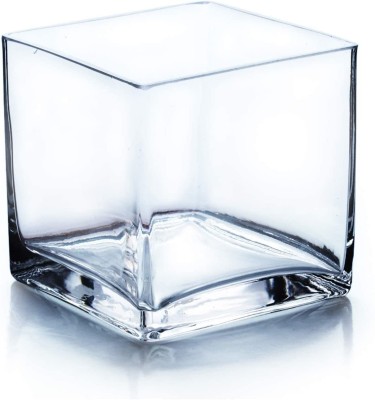 BILAL ANSARI clear shiny crystal cube shape glass vase for home decor centerpieces and it is used for multipurpose like wedding, birthday party, flower vase Glass Vase(4 inch, Clear) BILAL ANSARI clear shiny crystal cube shape glass vase for home decor centerpieces and it is used for multipurpose like wedding, birthday party, flower vase Glass Vase(4 inch, Clear)