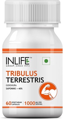 INLIFE Tribulus Terrestris Gokshura Supplement, 1000 Mg Serving - 60 Veg Capsules(60 No)