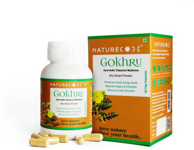 Nature Code Gokhru Extract (500 MG) Capsules | Boosts Stamina and Performance(60 Capsules)