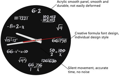 Qeznef Analog 32 cm X 32 cm Wall Clock(Black, Without Glass, Standard)