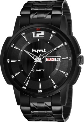 HYMT HMTY-7006 ORIGINAL BLACK PLATED DAY & DATE FUNCTIONING Analog Watch  - For Men