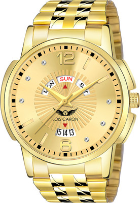 LOIS CARON LCS-8503 ORIGINAL GOLD PLATED DAY & DATE FUNCTIONING FOR BOYS Analog Watch - For Men