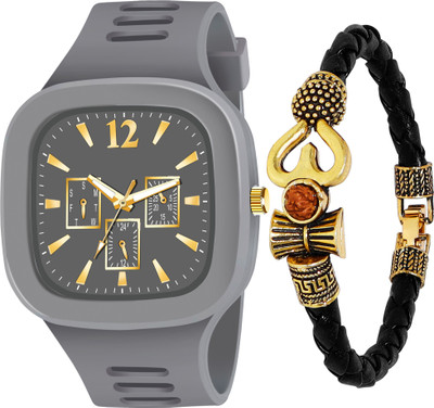 casera combo braclet-addi Mahadev Bracelet And Analog Low Price Stylish Combo Watch Analog Watch  - For Men