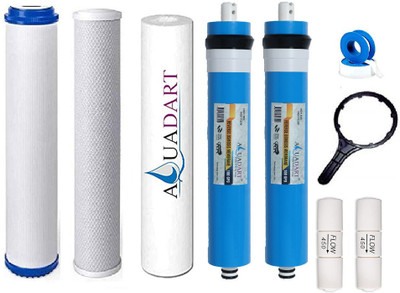 AquaDart 25 LPH RO Water Purifier Filter Replacement Service Kit With 2 (100) GPD RO Membrane Solid Filter Cartridge(0.5, Pack of 9)