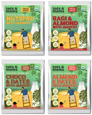 TOTS AND MOMS Organic Drink Mixes | Goodness of Jaggery and Superfoods | 4 Packs Cereal(200 g, Pack of 4, 8+ Months)
