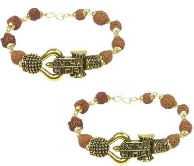Utkarsh Rudraksha Gold-plated Bracelet Set(Pack of 2)