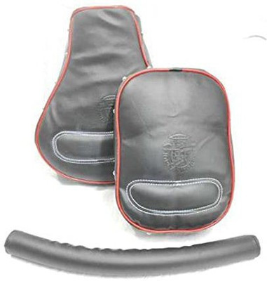 AHLMOTOR Seat Cover Fancy with Button and Back Rest Foam Combo Black for Royal Enfield Split Bike Seat Cover For Royal Enfield Classic, Classic 350, Classic 500, Classic Chrome