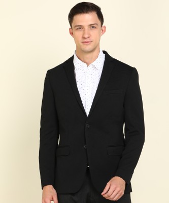 ARROW Solid Single Breasted Formal Men Blazer(Black)