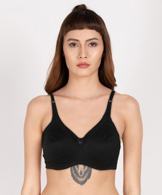 Macrowoman W-Series Ringlet Total Support Bra Women Minimizer Non Padded Bra(Black)