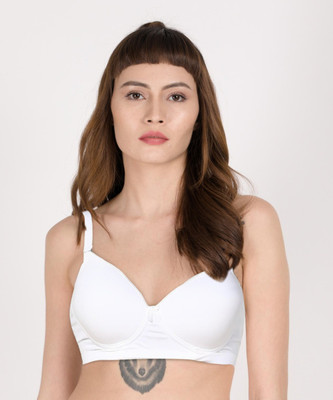 Macrowoman W-Series Women T-Shirt Lightly Padded Bra(White)