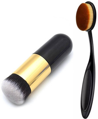 CHIWA Extra Soft Foundation Brush and Oval Spoon Brush (Pack of 2)(Pack of 2)