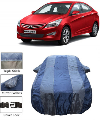 Wegather Car Cover For Hyundai Fluidic Verna (With Mirror Pockets)(Grey)