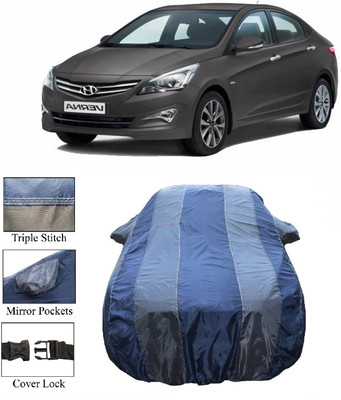 Wegather Car Cover For Hyundai Fluidic Verna 4S (With Mirror Pockets)(Grey)
