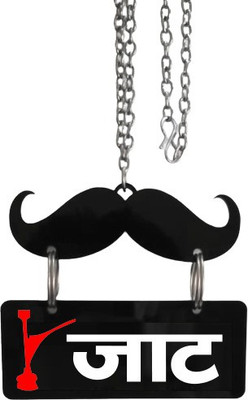 Chanda Creations 3D Acrylic Car Hanging JAAT with Hookah Both Side Car Hanging Ornament(Pack of 1)