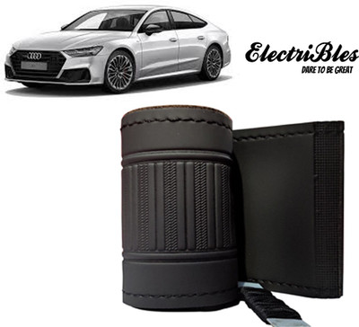 ELCETTRIBLES Hand Stiched Steering Cover For Audi A7(Black, Leatherite)