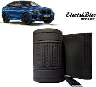 ELCETTRIBLES Hand Stiched Steering Cover For BMW X6(Black, Leatherite)