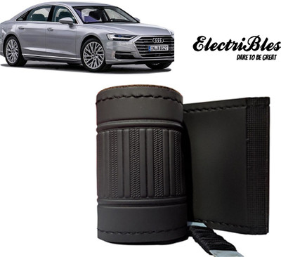 ELCETTRIBLES Hand Stiched Steering Cover For Audi A8(Black, Leatherite)