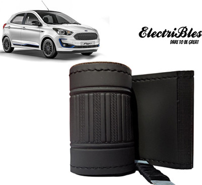 ELCETTRIBLES Hand Stiched Steering Cover For Ford Figo(Black, Leatherite)