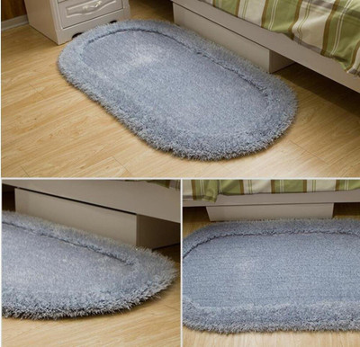 SPA Furnishing Grey Polyester Carpet(2 ft,  X 5 ft, Oval)