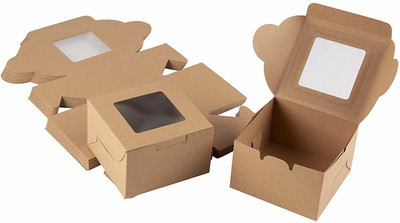 BAKEFY Food Storage Takeaway Box/ Meal Box Paper Packaging Box(Pack of 5 Brown)