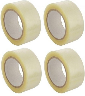 PK Packaging Hub Single Sided Handheld Cello Tapes (Manual)(Set of 4, White)