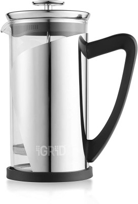 iGRiD French Press Coffee Maker with 4 Part Superior Filtration, Superior Food Grade Stainless Steel Coffee maker , Stainless steel, 1000 ML- IGFP09 8 Cups Coffee Maker(Black)