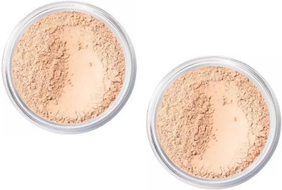 ADJD New OIL FREE EASY BLEND ABLE SUPER FINE CRYSTAL LOOSE POWDER pack of 2 Compact(BANANA BEIGE, 24 g)