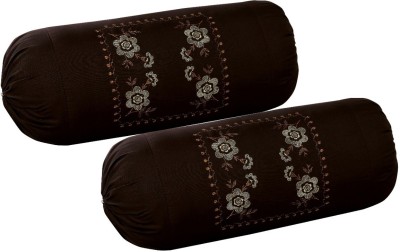 TURIYA Cotton Bolsters Cover(Pack of 2, 80 cm*38 cm, Brown)